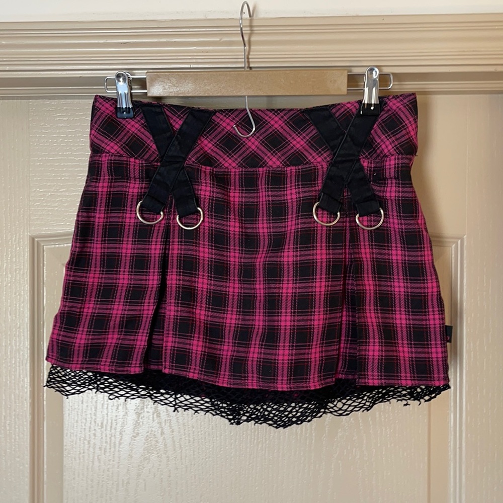 Tripp NYC plaid reversible skirt